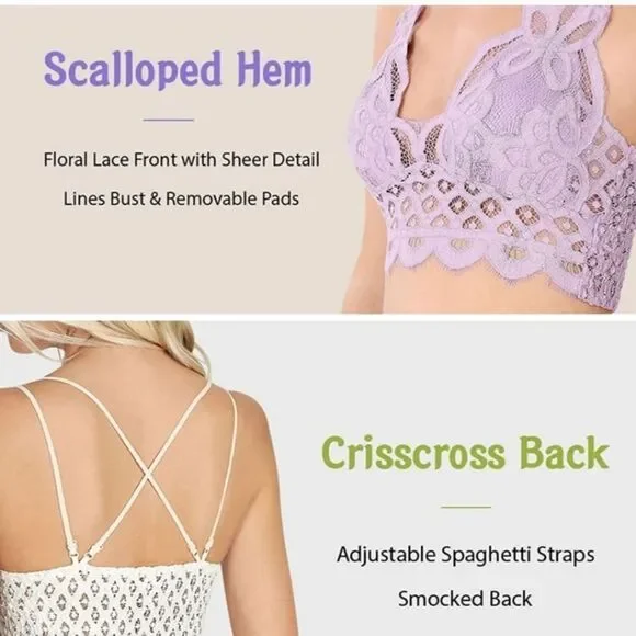 Zenana Outfitters Falling For You Bralette in Candy RED - Picture 8 of 11